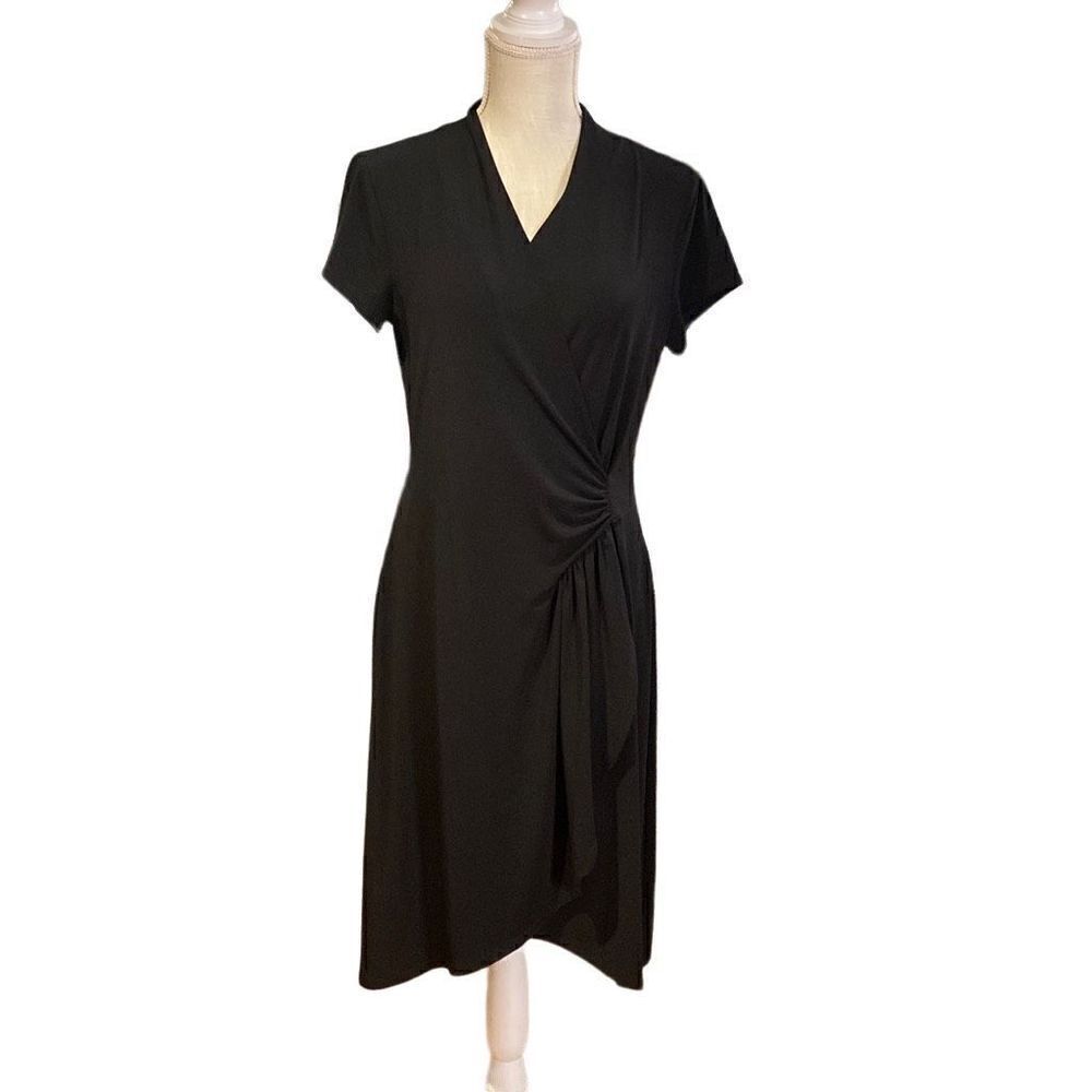 Loft Black Faux Wrap Dress - Size M
